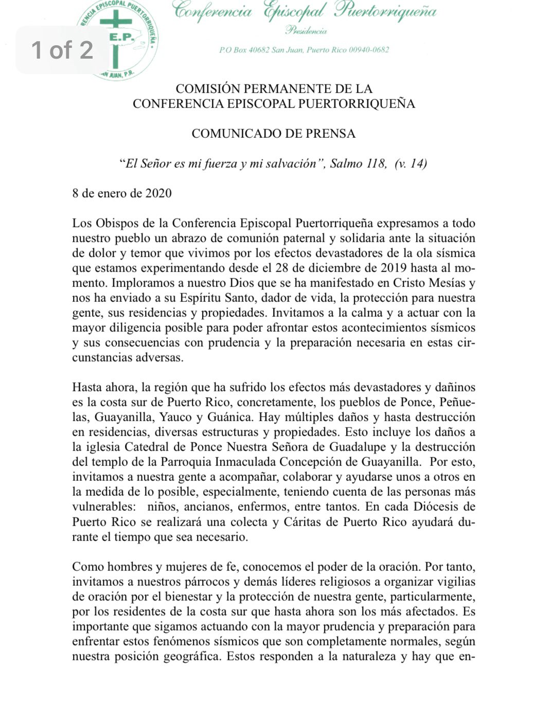 Comunicado tras los sismos Comunicado tras los sismos