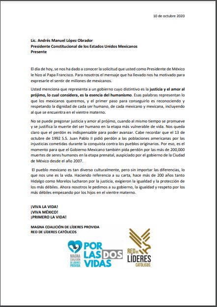 Coalición a AMLO: 'Que el gobierno pida perdón' Coalición a AMLO: 'Que el gobierno pida perdón'