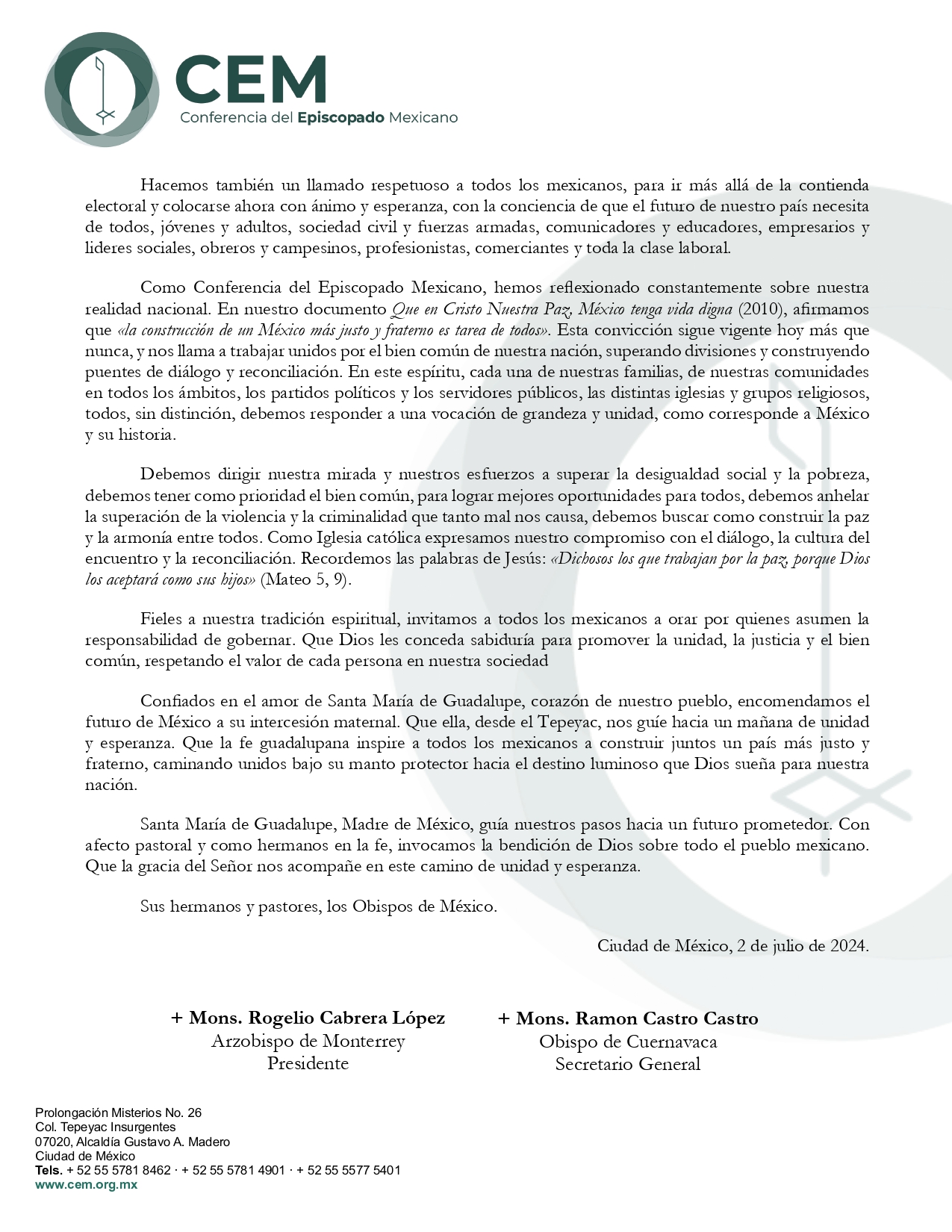 Mensaje A UN MES DEL PROCESO ELECTORAL DEL 2024 page 0002