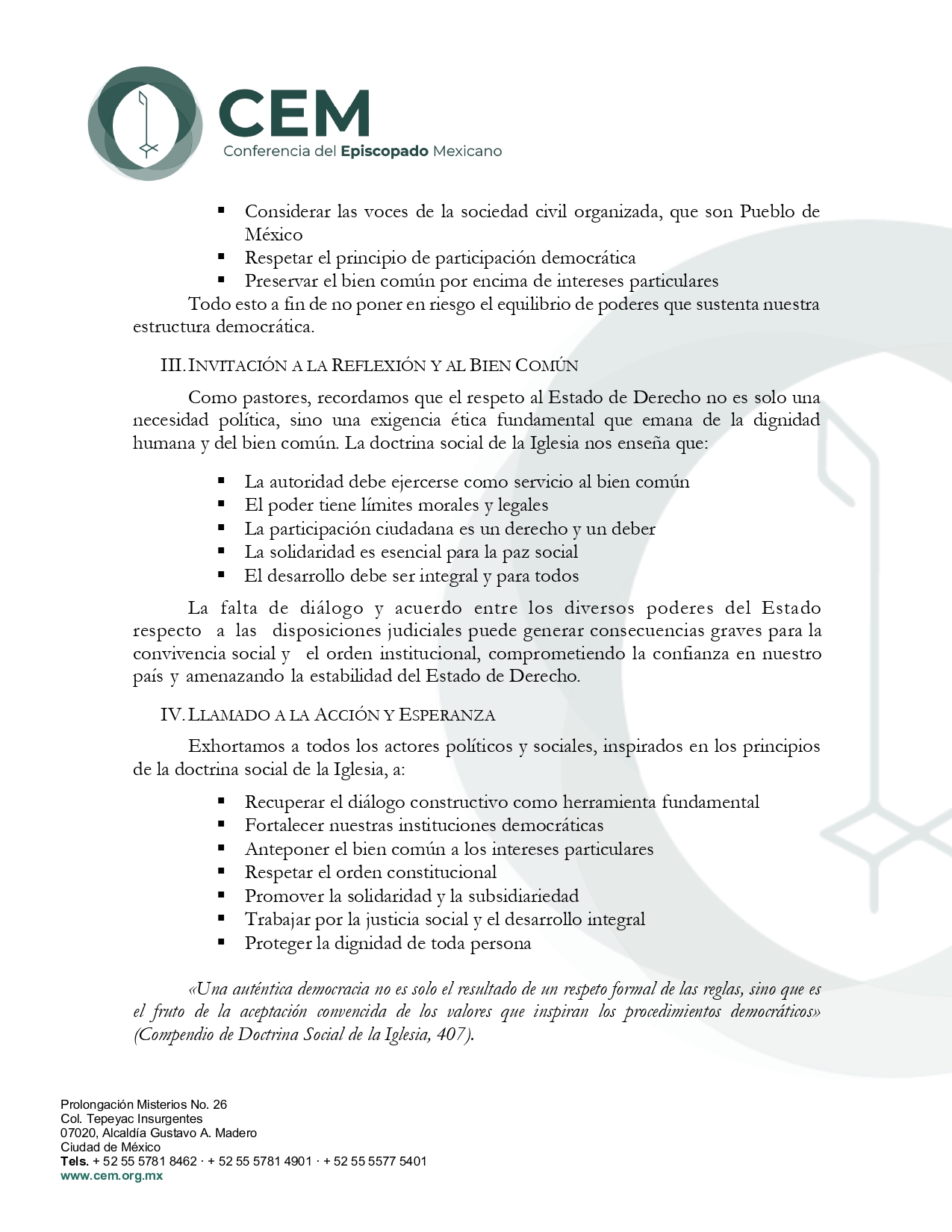Mensaje AL PUEBLO MEXICANO CON MOTIVO DE LA CONTROVERSIA JURÍDICA page 0002