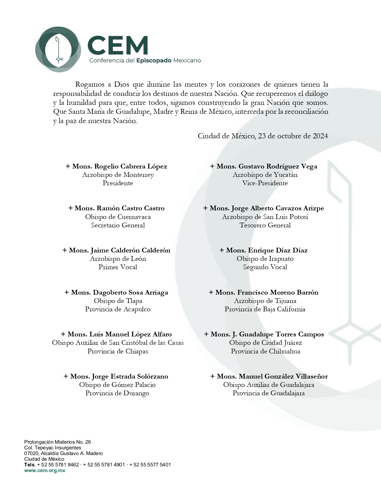 Mensaje AL PUEBLO MEXICANO CON MOTIVO DE LA CONTROVERSIA JURÍDICA page 0003