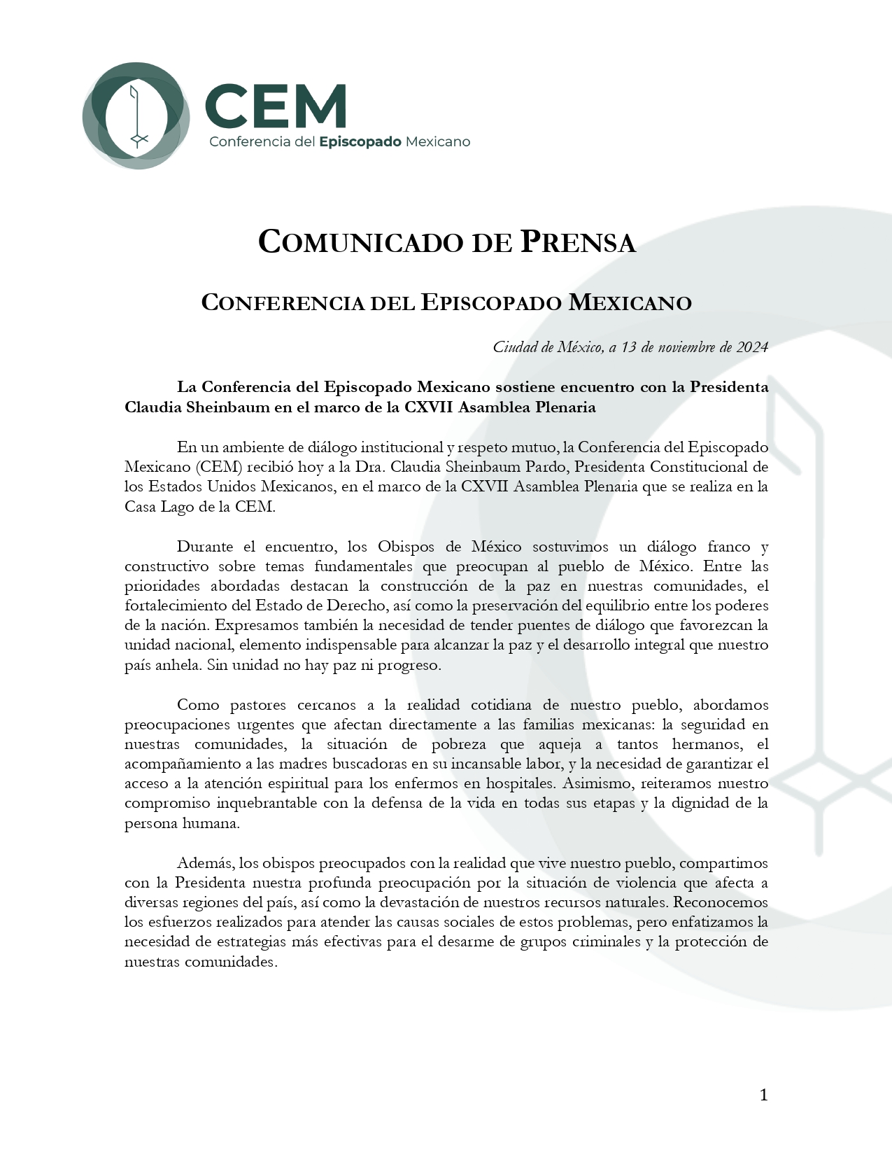 Comunicado de Prensa PRESIDENTA SHEINBAUM page 0001