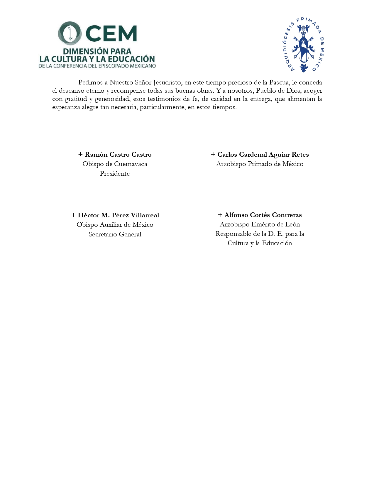 Condolencias por el sensible fallecimiento de Don Mariano Azuela Guitrón 1 page 0002