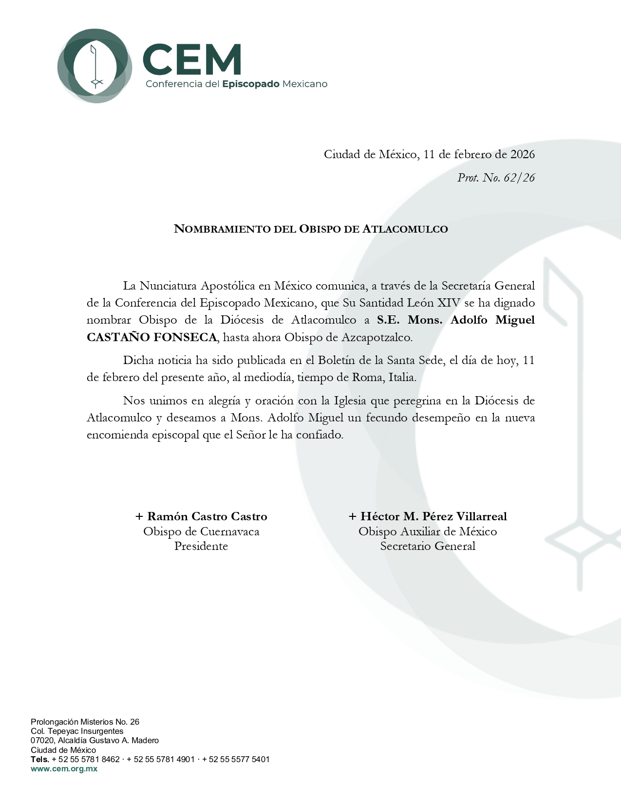 Nombramiento Obispo de Atlacomulco page 0001